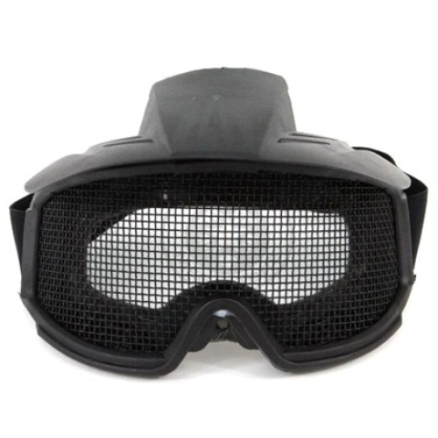 G-Force Tactical Airsoft Wire Mesh Goggles w/ Visor - BLACK
