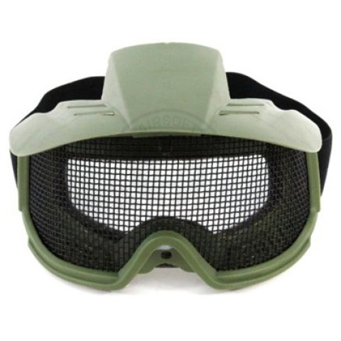 G-Force Tactical Airsoft Wire Mesh Goggles w/ Visor - GREEN