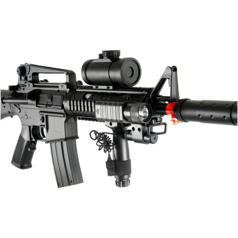 Double Eagle M83B2 M4 LPEG Airsoft Rifle w/ Flashlight & Dot Scope