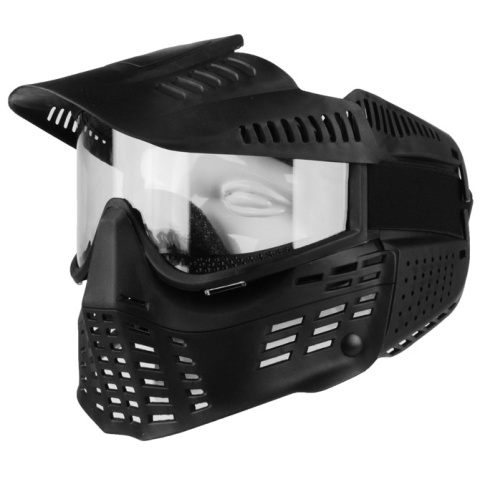 G-Force TSD Tactical Full Face Clear Face Mask w/ Visor - BLACK