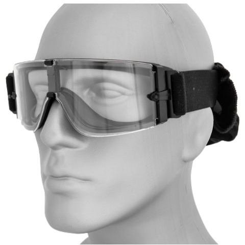 Lancer Tactical Airsoft Frameless Safety Goggles w/ Adjustable Headband - BLACK