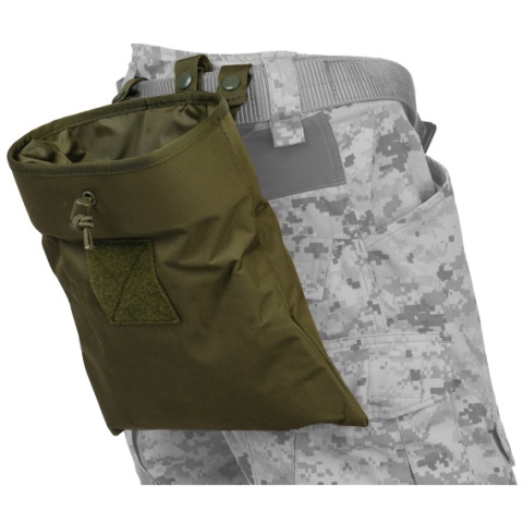 Lancer Tactical Airsoft Large Foldable Mountable Dump Pouch - OLIVE DRAB GREEN