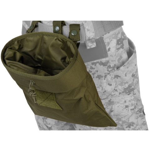 Lancer Tactical Airsoft Large Foldable Mountable Dump Pouch - OLIVE DRAB GREEN