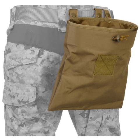Lancer Tactical Airsoft Foldable Mountable Dump Pouch (Polyester) - TAN