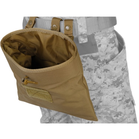 Lancer Tactical Airsoft Foldable Mountable Dump Pouch (Polyester) - TAN