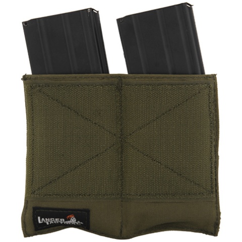 Lancer Tactical Airsoft Dual Inner Vest Magazine Pouches - OLIVE DRAB GREEN