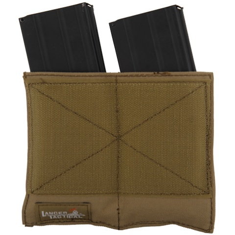 Lancer Tactical Airsoft Dual Inner Vest Magazine Pouches - TAN
