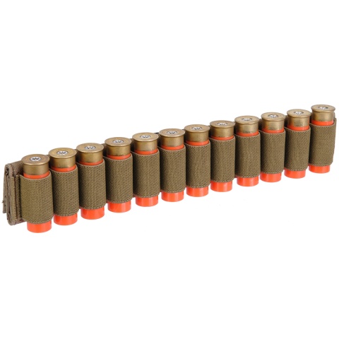 Lancer Tactical Airsoft Shotgun Shell Holder 12 Rd Capacity - TAN