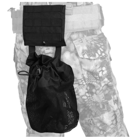 Lancer Tactical Airsoft Fold Away Dump Pouch w/ MOLLE BASE - BLACK