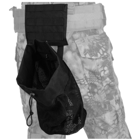 Lancer Tactical Airsoft Fold Away Dump Pouch w/ MOLLE BASE - BLACK