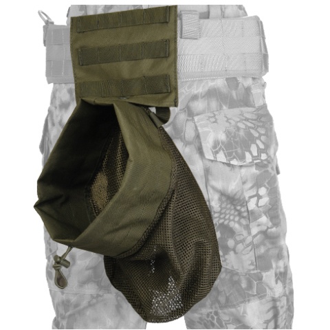 Lancer Tactical Airsoft Fold Away Dump Pouch w/ MOLLE BASE - OD GREEN