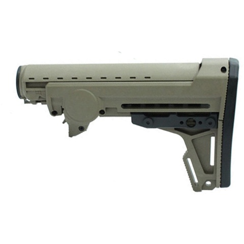 PTS Syndicate Airsoft Ergo F93 Pro Stock w/ Pad For AEG Buffer Tubes - TAN