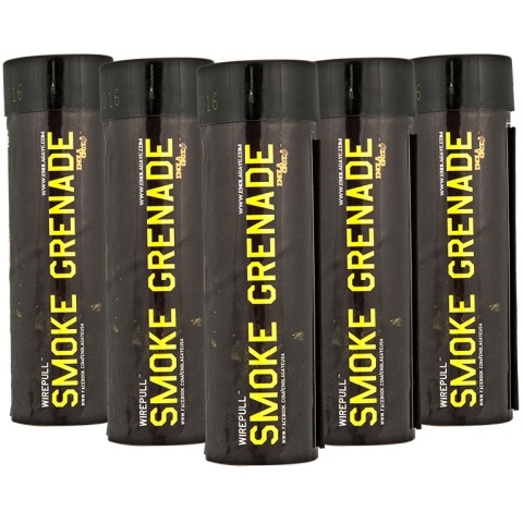 Enola Gaye Pack of 5 WP40 High Output Airsoft Wire Pull Smoke Grenade (Color: Yellow)
