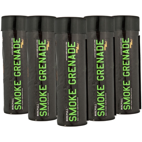 Enola Gaye Pack of 5 WP40 High Output Airsoft Wire Pull Smoke Grenade (Color: Green)