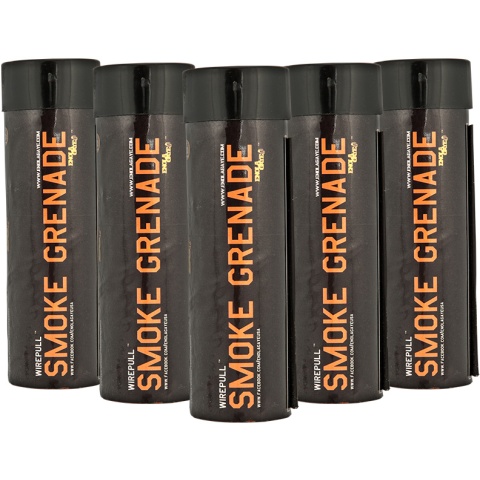 Enola Gaye Pack of 5 WP40 High Output Airsoft Wire Pull Smoke Grenade (Color: Orange)
