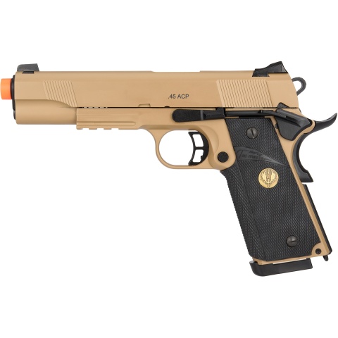 Cybergun Airsoft Spartan STS-7 MEU Gas Blowback M1911 Pistol - TAN