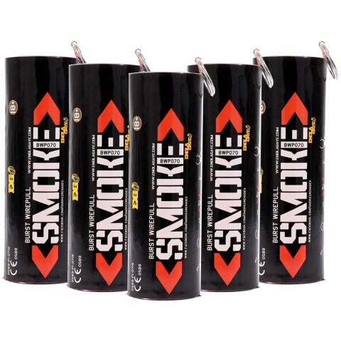 Enola Gaye Airsoft Burst Tactical Smoke Grenade - RED- PACK OF 5