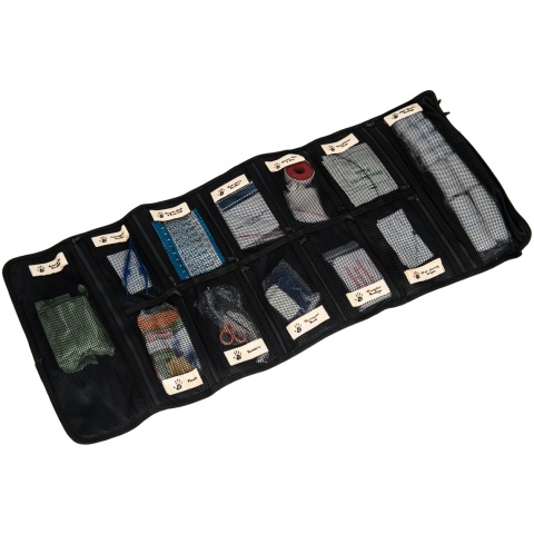 12 Survivors First Aid MOLLE Belt Strap Rollup Kit - BLACK