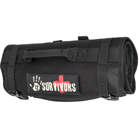 12 Survivors First Aid MOLLE Belt Strap Rollup Kit - BLACK