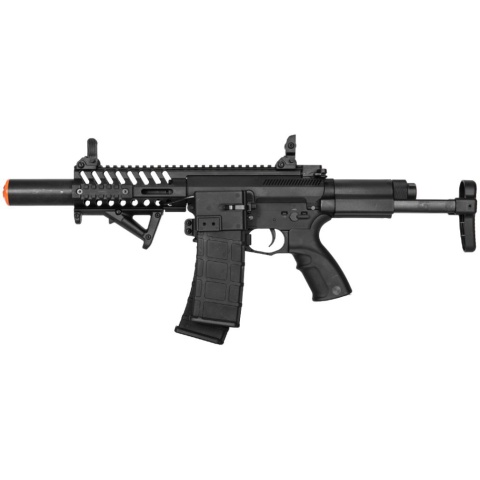 Lancer Tactical Airsoft M4 AEG Mini PDW w/ Suppressor - BLACK