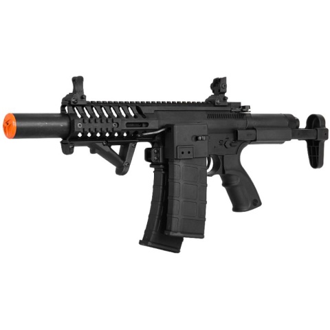 Lancer Tactical Airsoft M4 AEG Mini PDW w/ Suppressor - BLACK