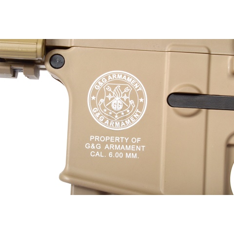 G&G Combat Machine GR16 CQW Rush EBB AEG Airsoft Rifle - Desert TAN