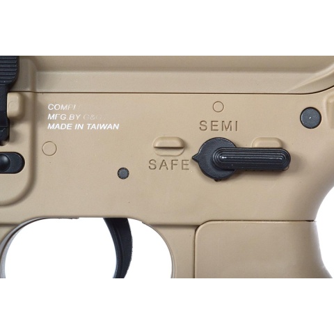 G&G Combat Machine GR16 CQW Rush EBB AEG Airsoft Rifle - Desert TAN
