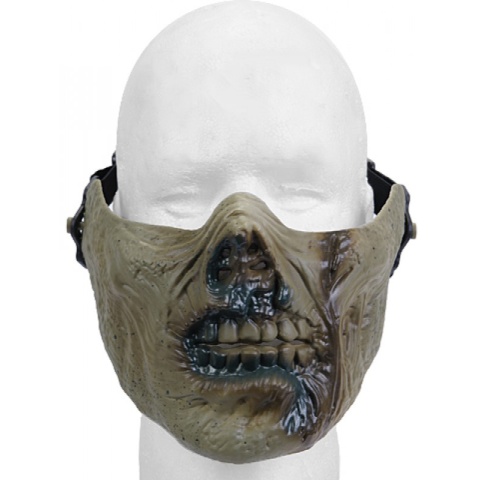 UK Arms Airsoft Half Face Full Mask - ZOMBIE GREEN