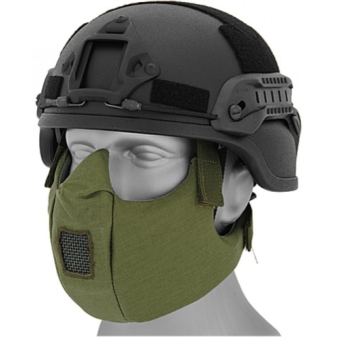 UK Arms Airsoft V5 Mesh Vented Half Face Mask - OD