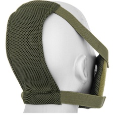 Black Bear Airsoft V8 Mesh Nylon Half Face Mask - WOODLAND CAMO