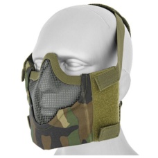 Black Bear Airsoft V8 Mesh Nylon Half Face Mask - WOODLAND CAMO