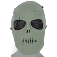 UK Arms Airsoft AC-475G Skull Full Face Mask - ZOMBIE GREEN