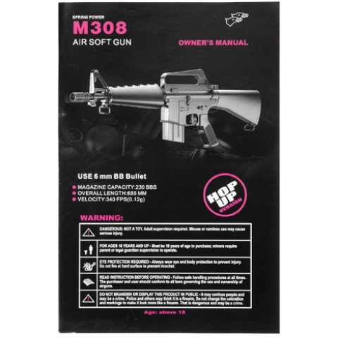 Double Eagle Mini M16 Spring Rifle - BLACK