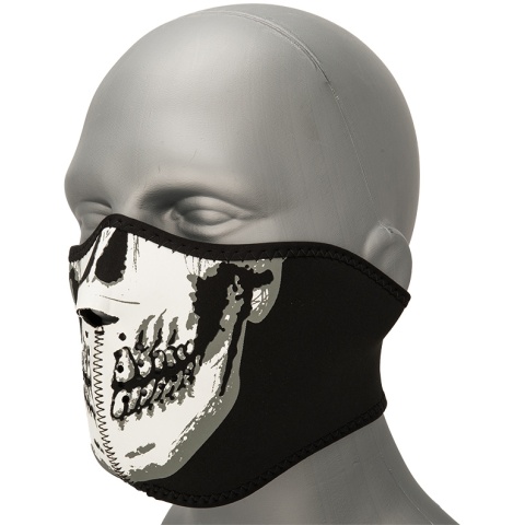 Zan Headgear Airsoft Glow in the Dark Half Mask - SKULL FACE