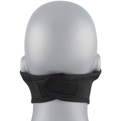 Zan Headgear Airsoft Neoprene Chrome Skull Half Mask - BLACK / SILVER