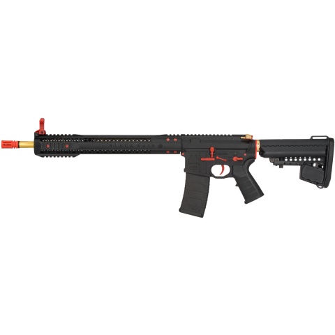 King Arms BRO M4 Fallout 15 Airsoft AEG Rifle - BLACK/RED/GOLD