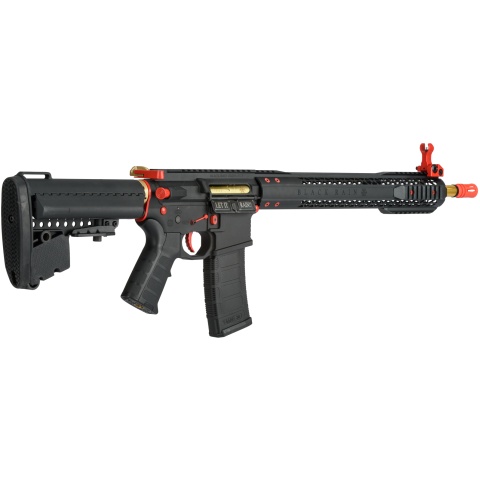 King Arms BRO M4 Fallout 15 Airsoft AEG Rifle - BLACK/RED/GOLD