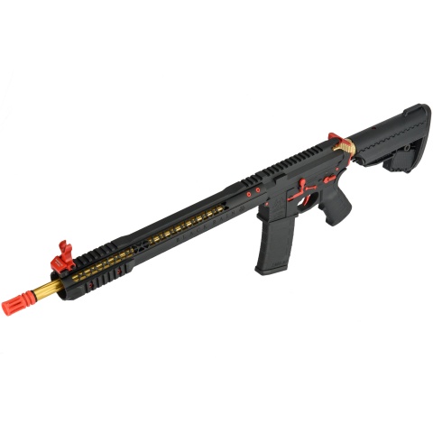 King Arms BRO M4 Fallout 15 Airsoft AEG Rifle - BLACK/RED/GOLD