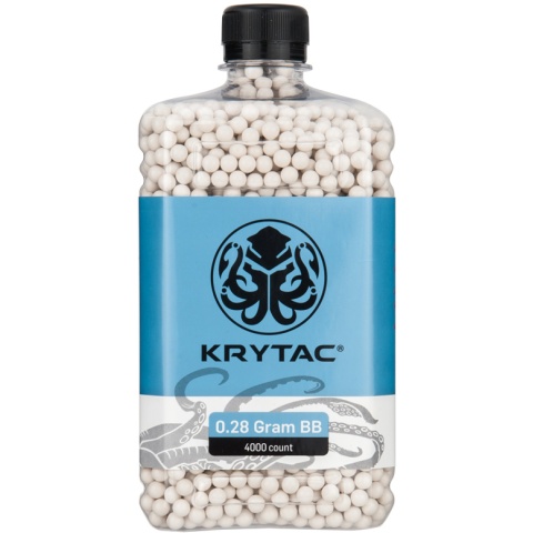 Krytac Airsoft 0.28g Polished 6mm BBs Bottle - 4000rds - WHITE