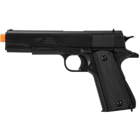 Double Eagle Airsoft M292 Spring Pistol w/ Lanyard Loop - BLACK