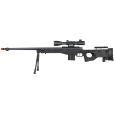 WellFire Airsoft L96 Bolt Action Rifle w/ Scope & Bipod - BLACK