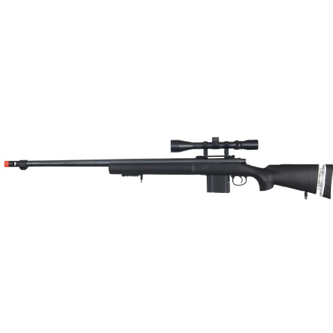 WellFire Airsoft M24 Bolt Action Tri Rail Rifle w/ Scope & Barrel - BLACK