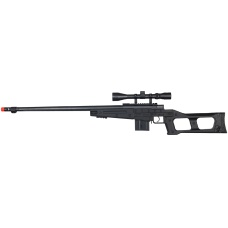WellFire Airsoft L96 Bolt Action Rifle w/ Scope & Barrel - BLACK
