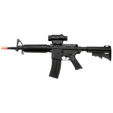 WellFire Airsoft Plastic Gear M4A1 w/ Adjustable LE Stock - BLACK