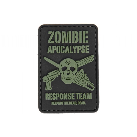 UK Arms AC-110D Zombie Response PVC Morale Patch - BLACK/GREEN