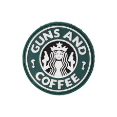 UK Arms AC-110J Guns and Coffee PVC Patch - BLACK/GREEN/WHITE