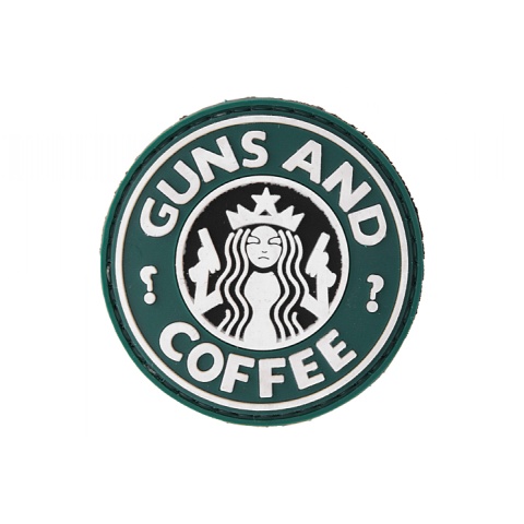 UK Arms AC-110J Guns and Coffee PVC Patch - BLACK/GREEN/WHITE