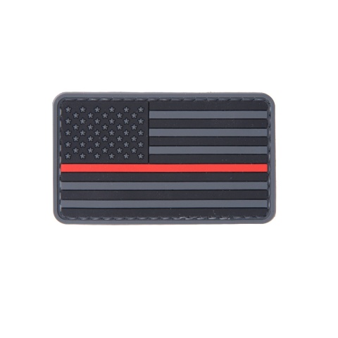 UK Arms AC-110R Dark US FLAG PVC Patch - BLACK/RED/GRAY