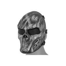 UK Arms Airsoft Full Face Villain Skull Mesh Mask - SILVER/BLACK