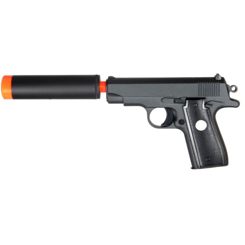 UK Arms Airsoft G2A Metal Spring Pistol w/ Barrel Extension - BLACK